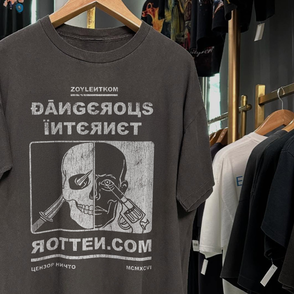 90s Rotten Dot Com ‘Dangerous Internet’ Classic T-Shirt Black XL
