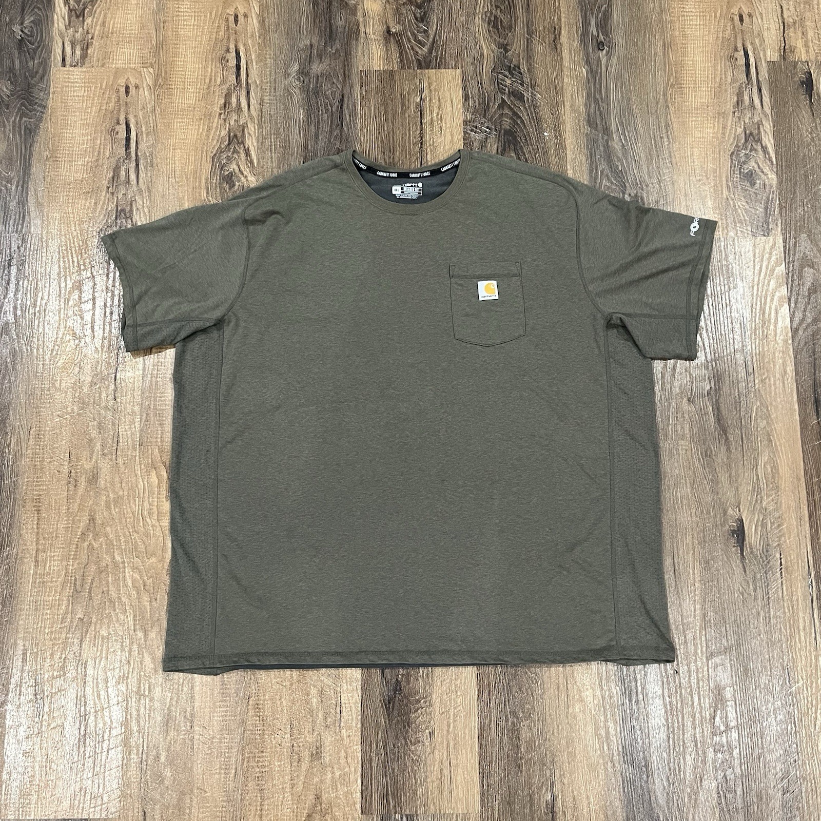 Carhartt Force Pocket T-Shirt Mens 4XL Olive Green Army Relaxed Fit TK6652-M