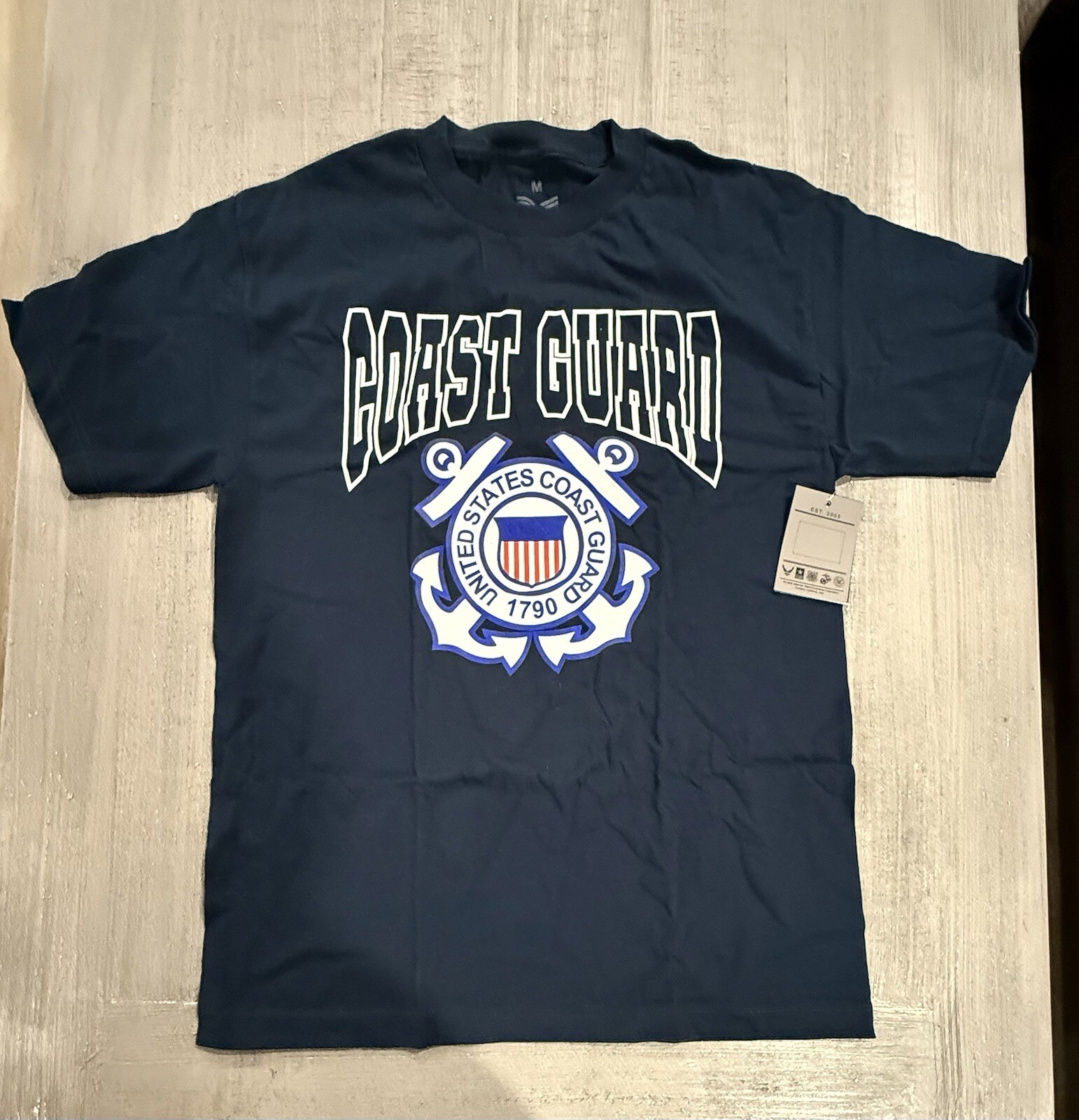 U.S. Coast Guard USCG Anchor Logo Navy Blue T-Shirt - Size M / Medium - NEW! gallery
