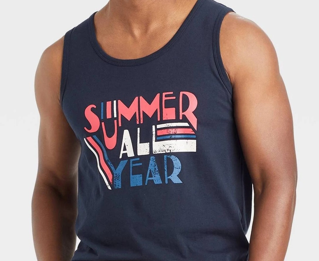 Goodfellow Mens Sleeveless Tank Top T-Shirt L Navy Blue Summer All Year NEW gallery