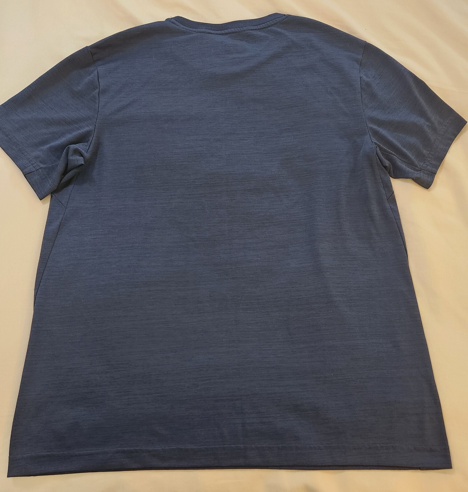 Mens Tek Gear T-Shirt Size MED Navy Blue Heather Crew S/S DryTek gallery