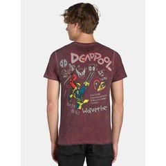 Deadpool & Wolverine Men’s Mineral Wash Graphic Tee Marvel Burgundy Size Small