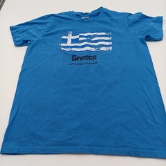 B&C Collection T-Shirt Men’s Medium Blue Greece Katakolo Olympia Short Sleeve
