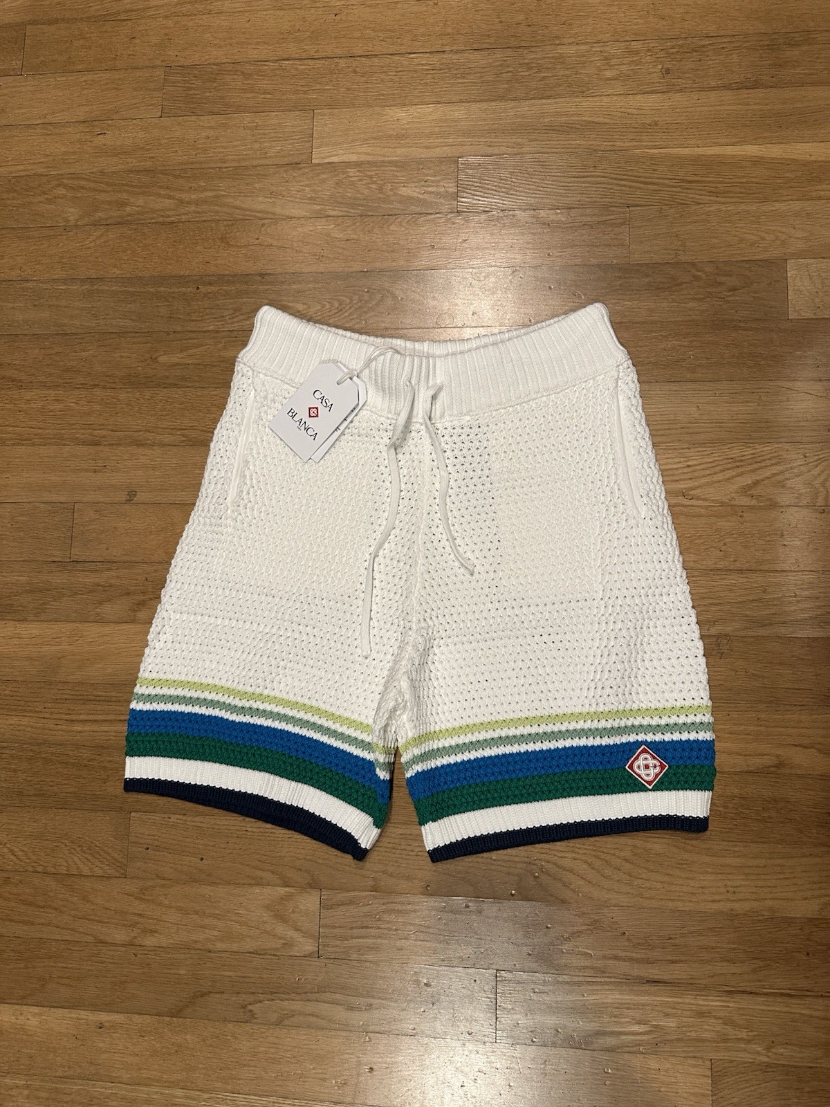 Casablanca Men's Cotton Crochet Shirt/Short Set - Size Medium gallery