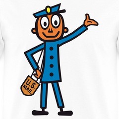 Mr Zip Vintage Postal Service Mascot Illustration Men’s T-Shirt