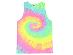 Minty Rainbow Tie Dye TankTops Sleeveless T-Shirt Adult S M L XL 2XL 3XL Cotton