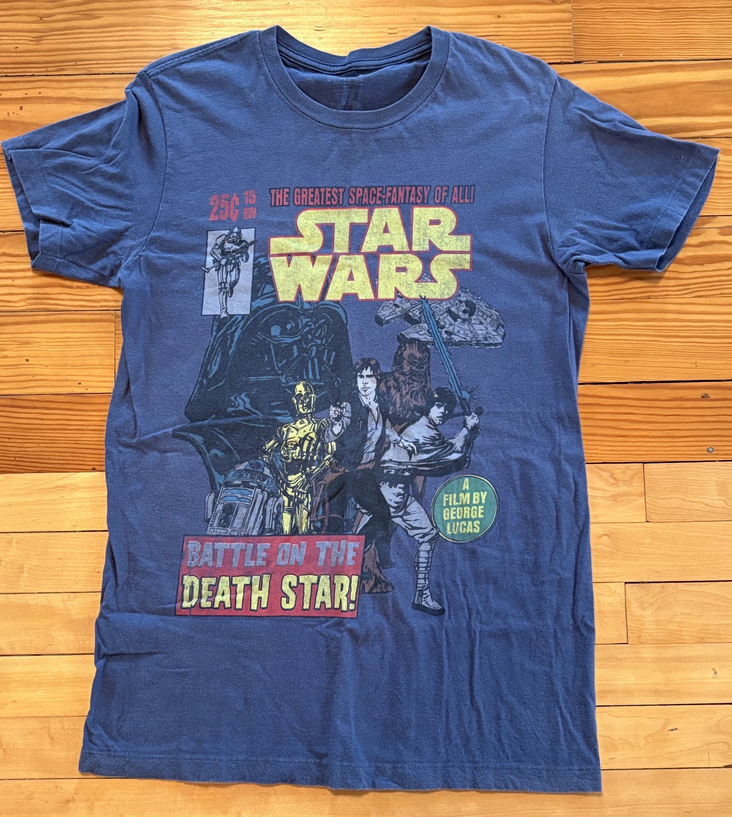 Vintage Star Wars Movie T-shirt Battle On The Death Star sz M Darth Vader gallery