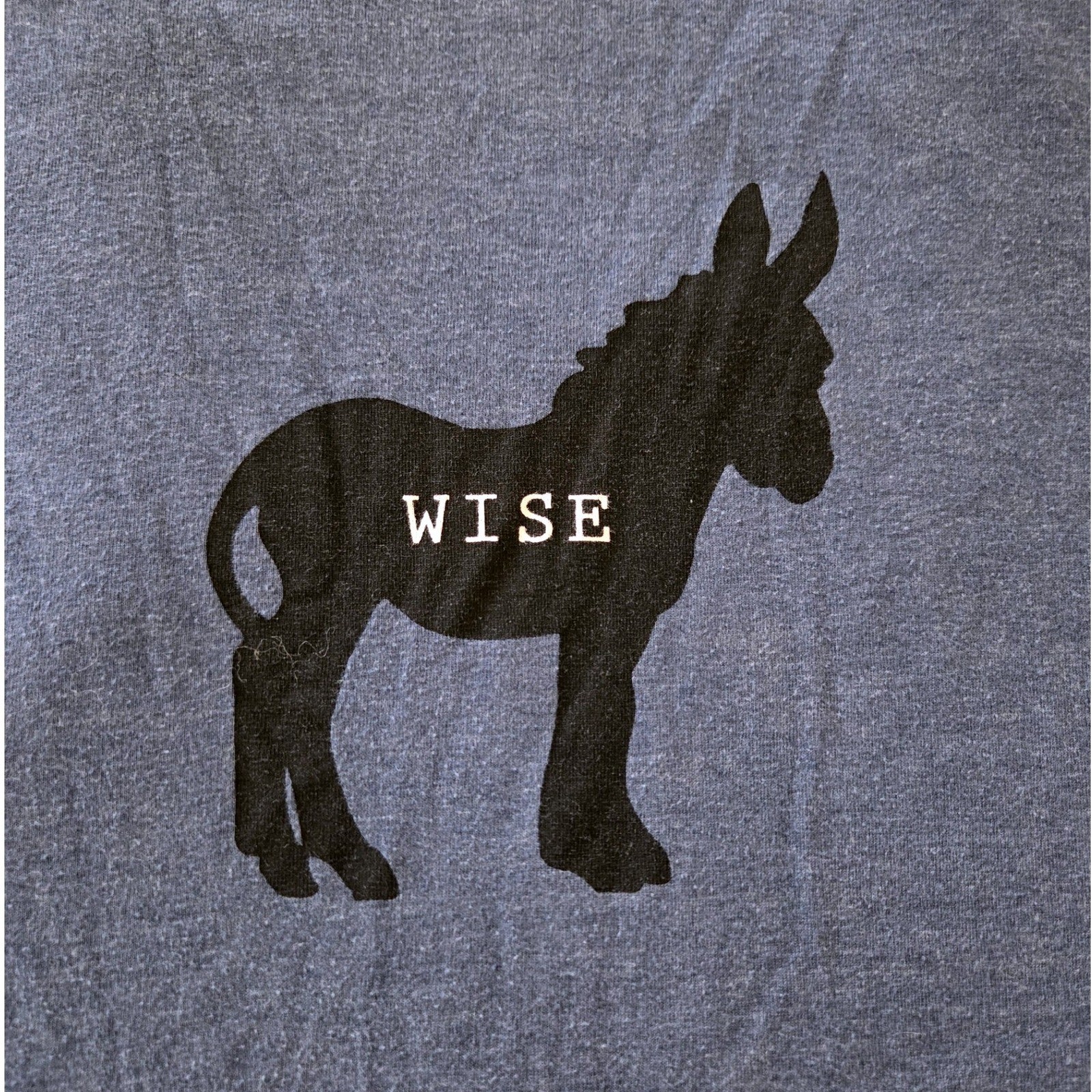 Prana Wise A$$ Donkey Graphic Tee Blue Heather Organic Cotton Blend Shirt Sz M gallery