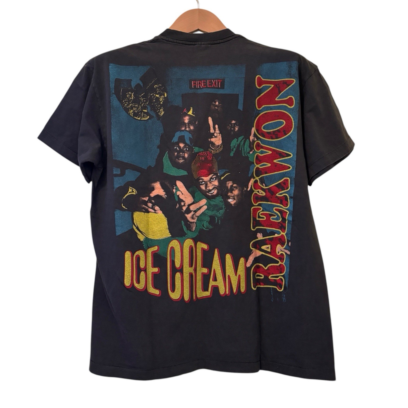 Vintage Wu-Tang Clan Raekwon Ice Cream Fire Exit Faded Black L T-Shirt REPRINT gallery