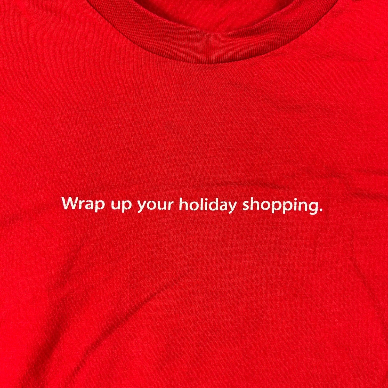 Apple Promo T-Shirt Mens Medium Red Long Sleeve Holiday Graphic American Apparel gallery