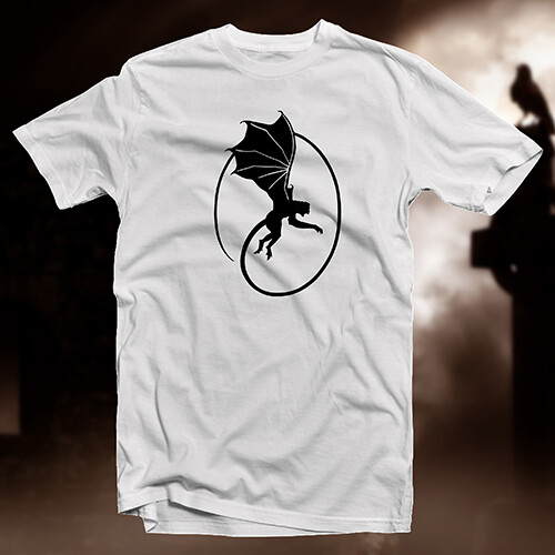 Flying Gargoyle COTTON T-SHIRT Medieval Cathedral Goliath Angela Katana Othello