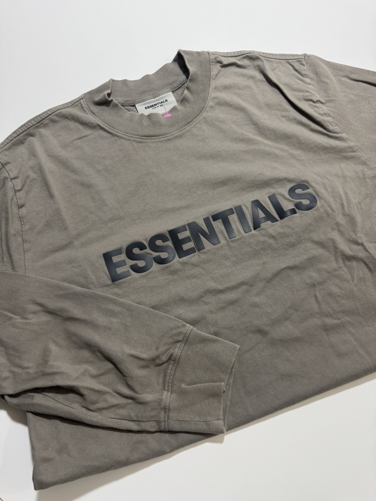 NWT AUTH FOG Fear Of God Essentials Taupe Long Sleeve T-Shirt Men L Unisex
