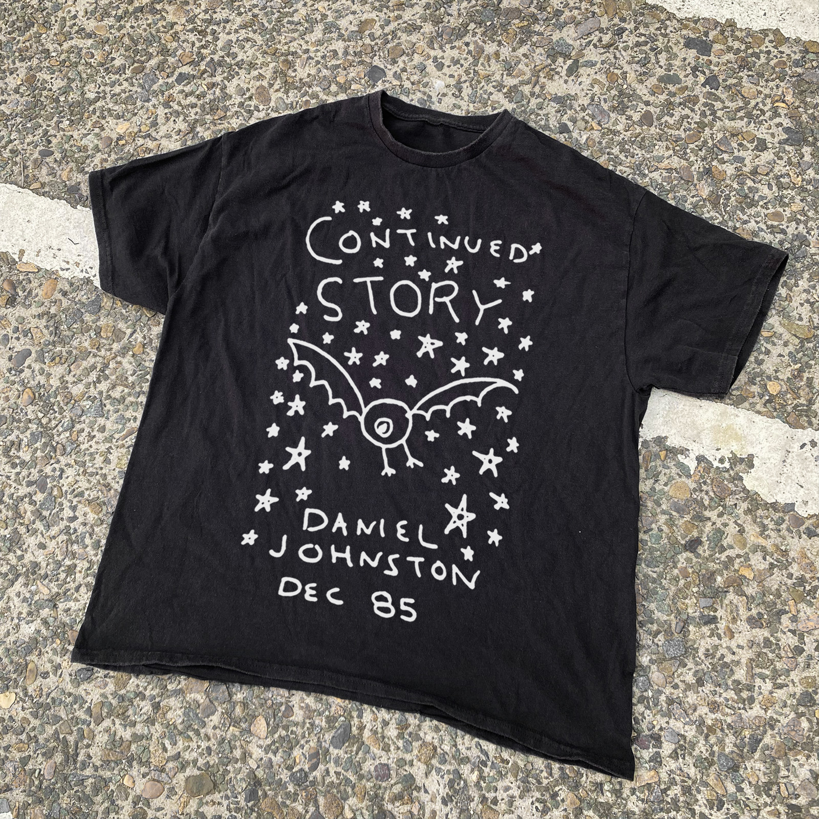 Daniel Johnston The Continued Story Washed T-Shirt Black M