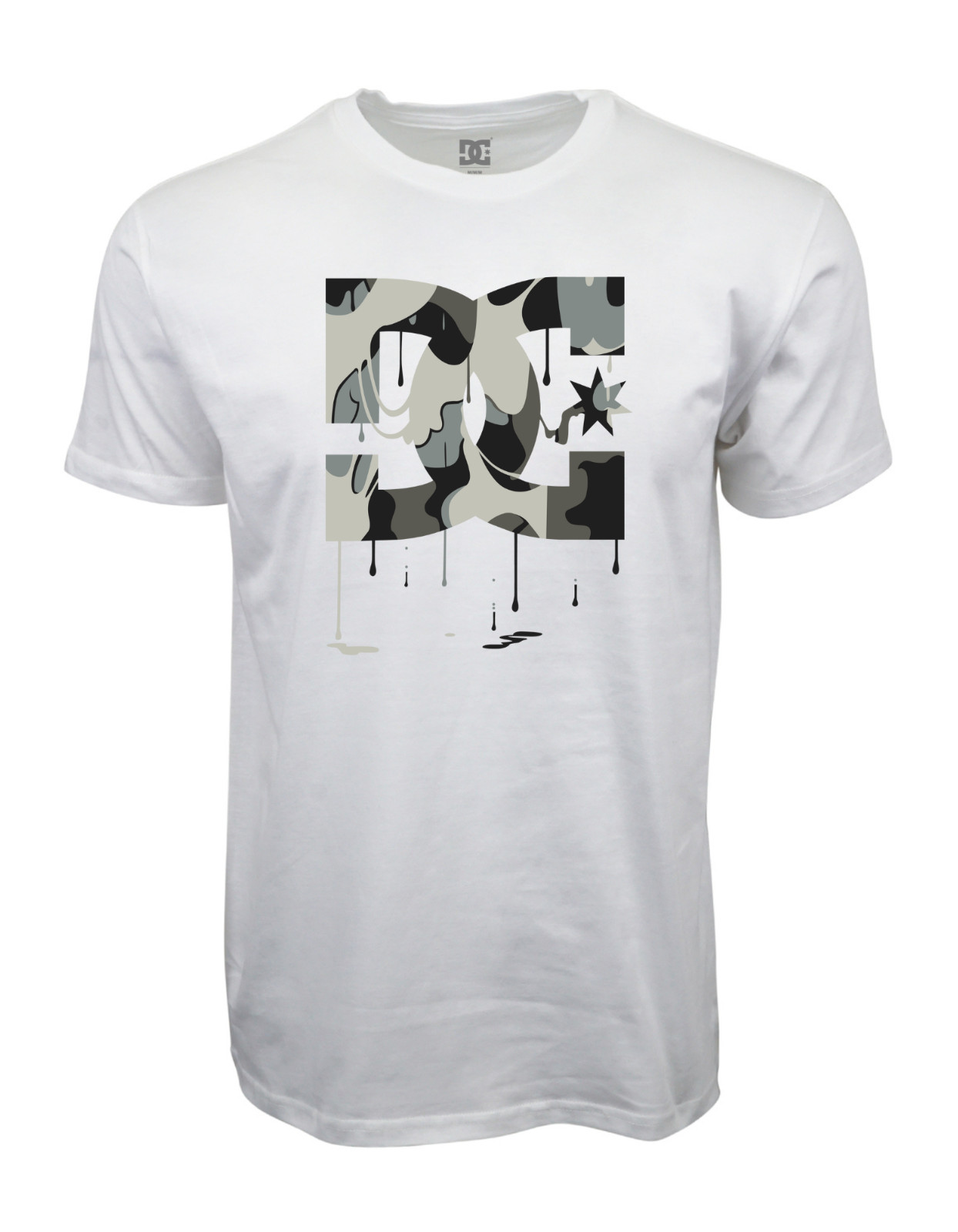 DC SHOES STAR CAMO DRIP LOGO WHITE SS T SHIRT gallery