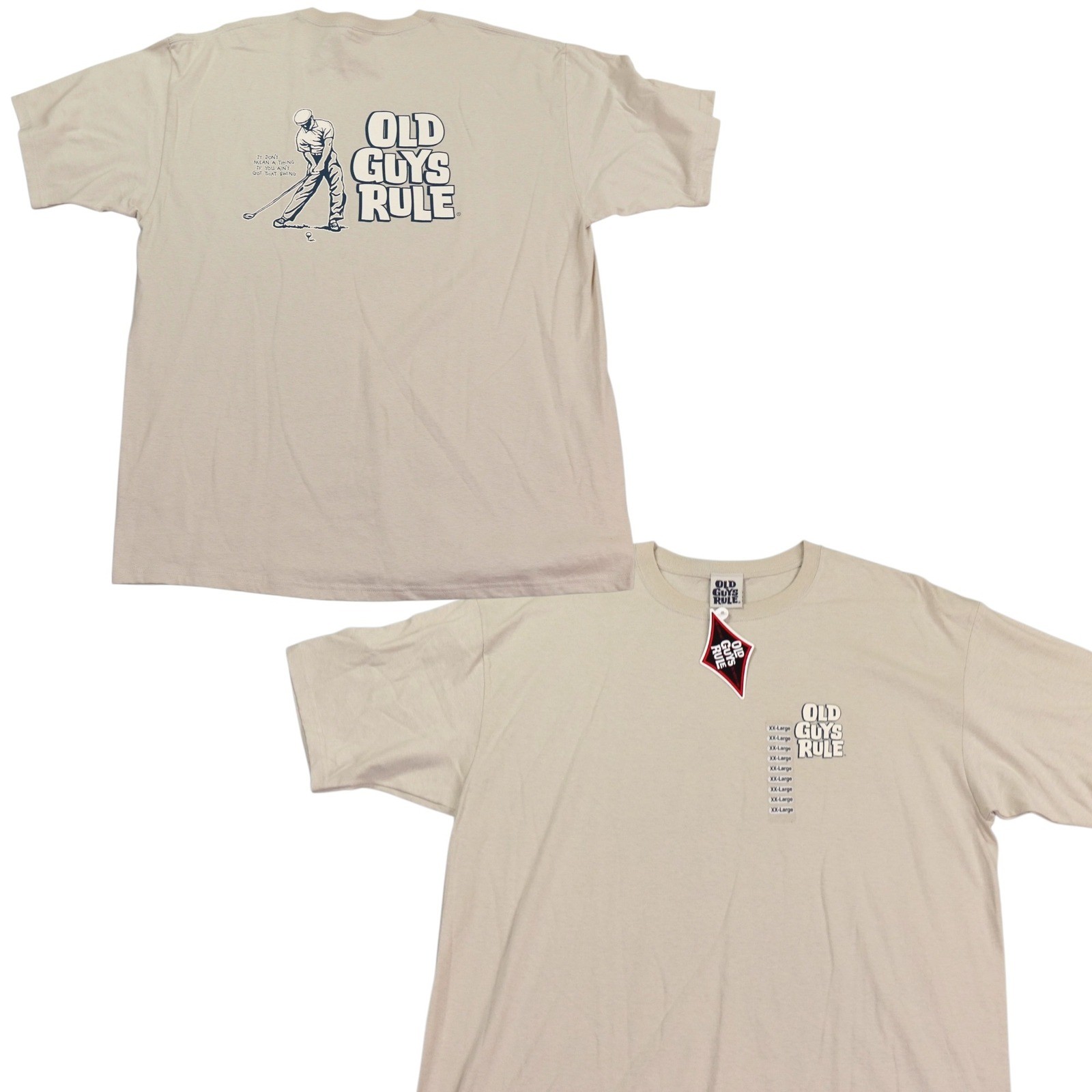 Old Guys Rule Golf “Better I Was” T Shirt XX Large Beige Pre-Shrunk Cotton Mens