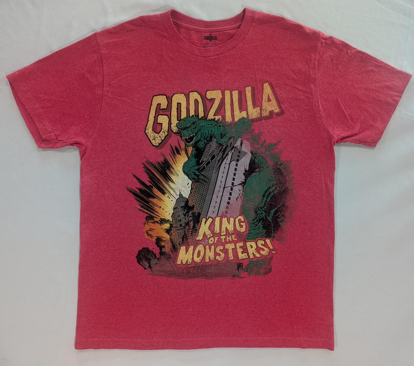 Godzilla Shirt Mens L Red King Of The Monsters Kaiju Graphic Movie Tee