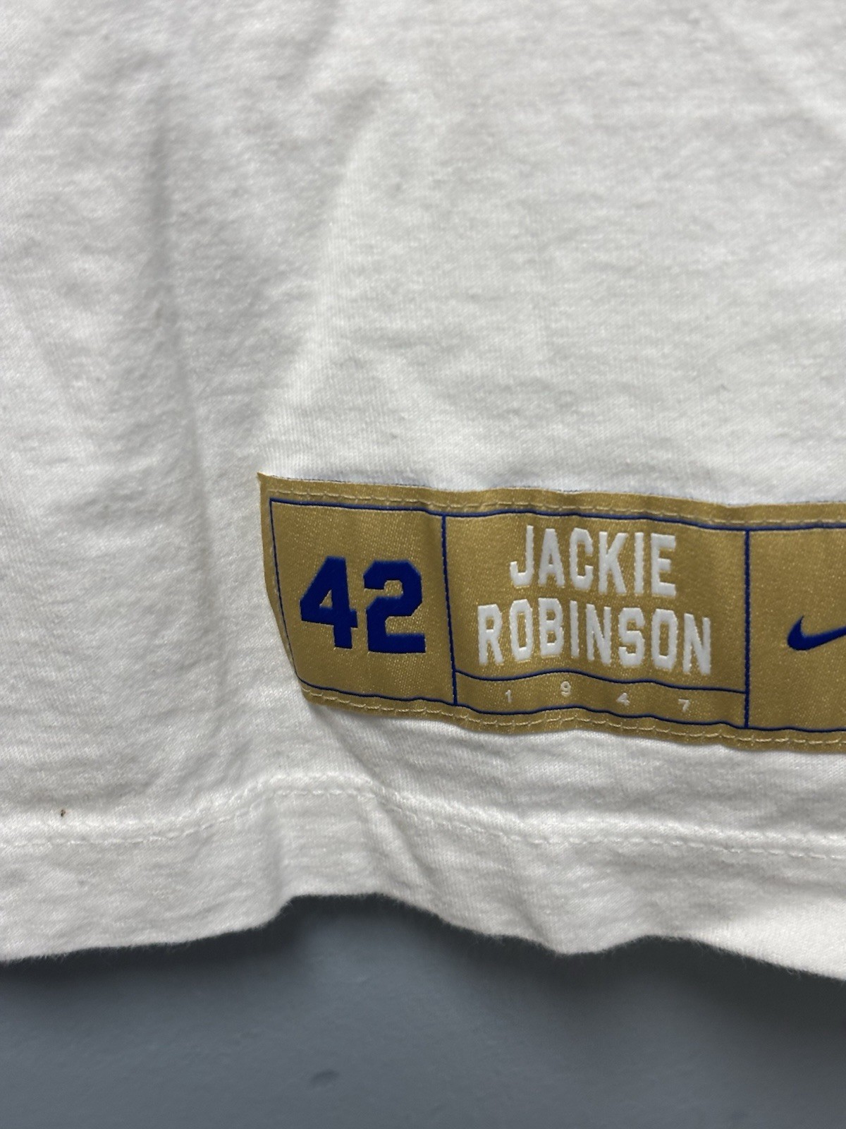 Nike Baseball 1947 Jackie Robinson 42 White T-Shirt Men's Size L gallery