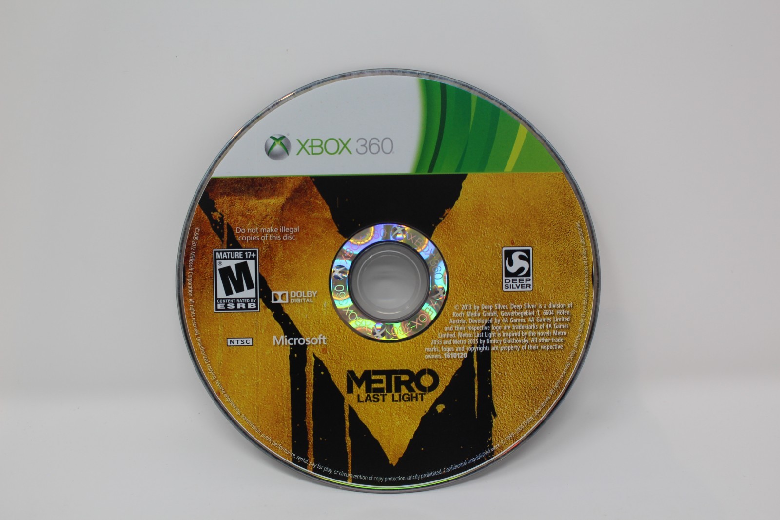 Metro: Last Light Microsoft Xbox 360 Disc Only