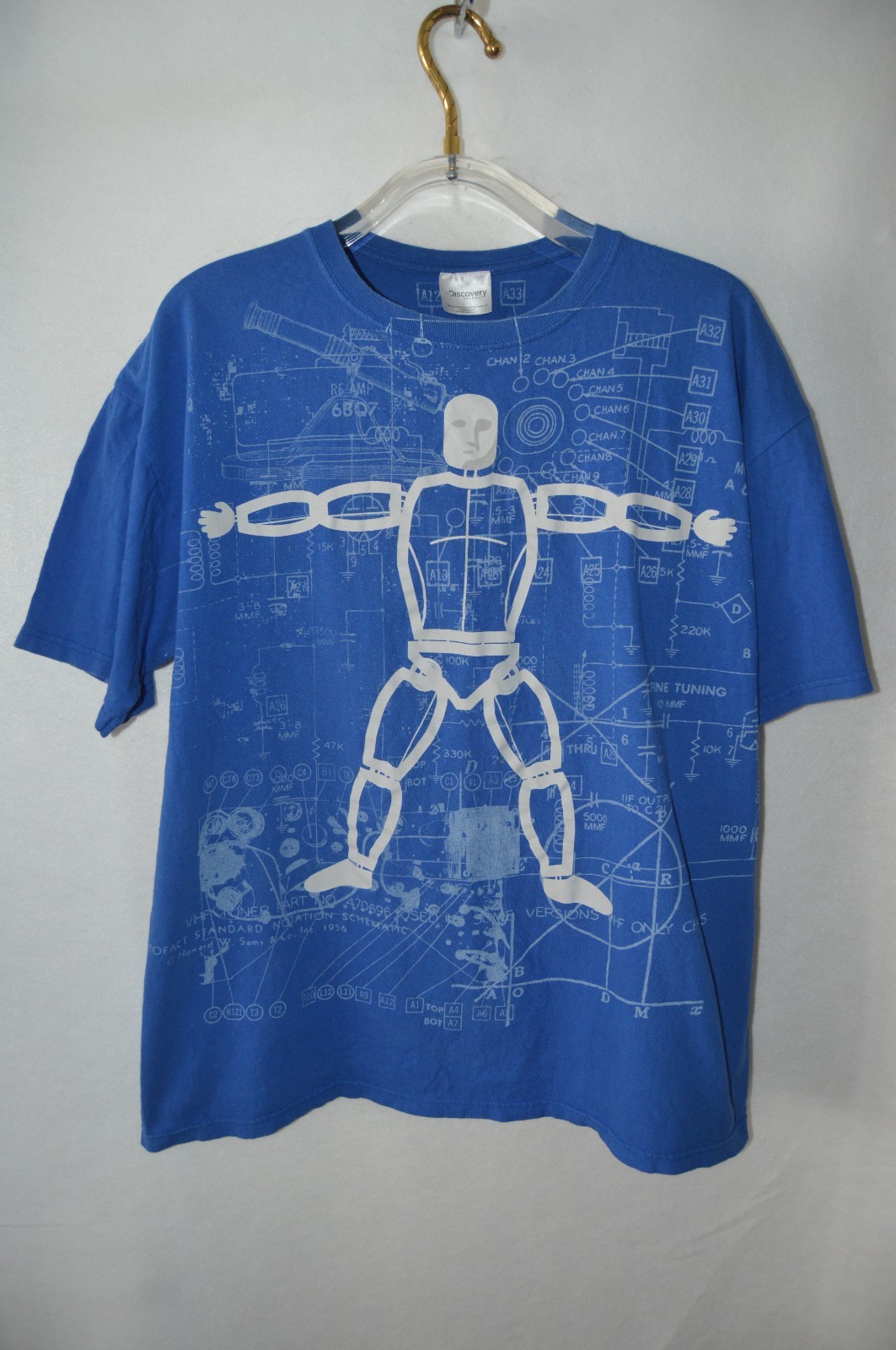 Mythbusters T-Shirt Men’s Sz L All Over Print Discovery Channel 2011 Tee