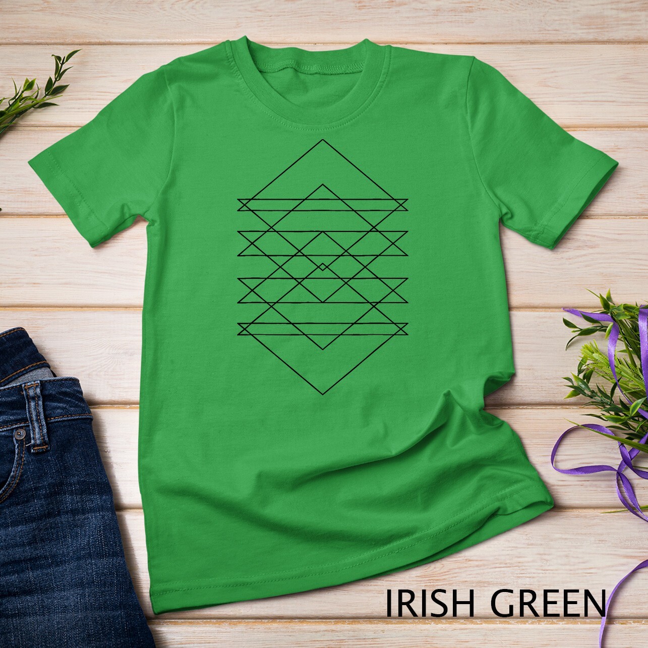 Sacred Geometry Abstract Art Geometric Triangle Lines Design Unisex T-shirt gallery