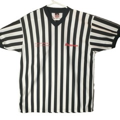 Snap-on Tools Alleson Athletic Referee Shirt Mens XL Black White Striped V-Neck