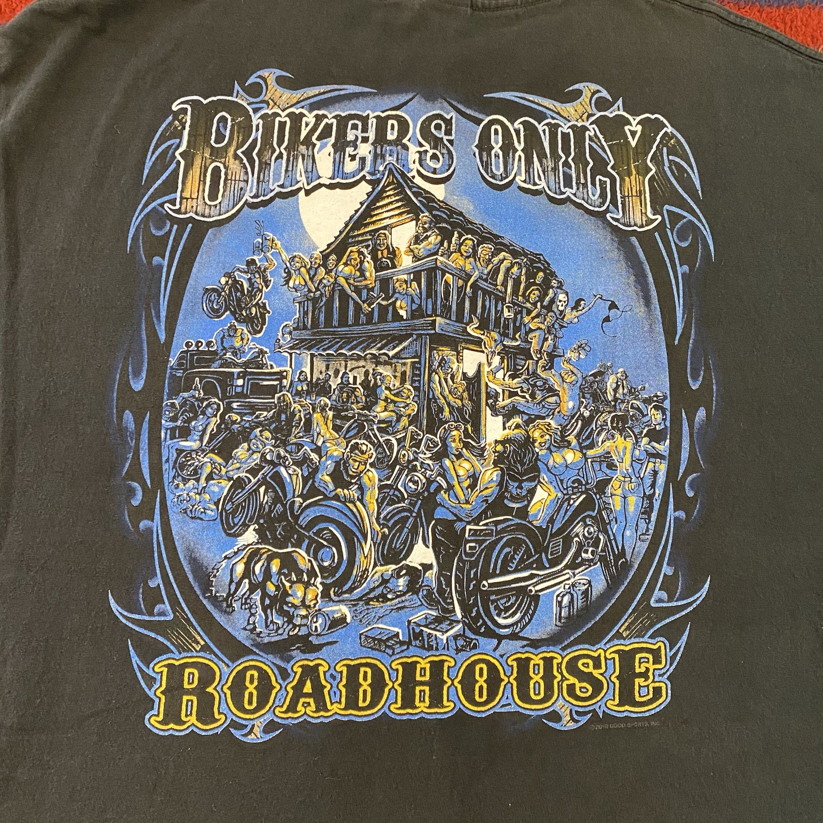 Vintage 2010 Hot Leather Motorcycle Bikers Only Roadhouse Black 2XL T-Shirt gallery