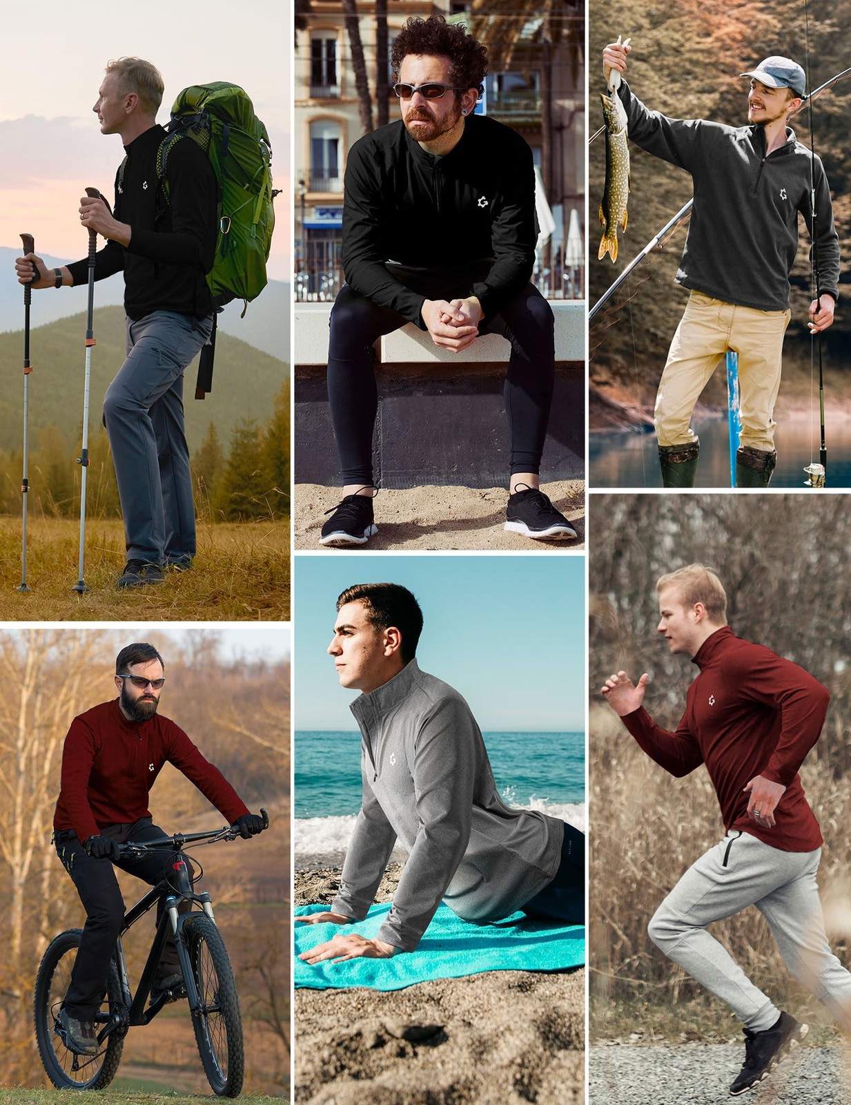 3Pack Quarter Zip Pullover Men Sweatshirts for Mens Long Sleeve Running Athle... gallery