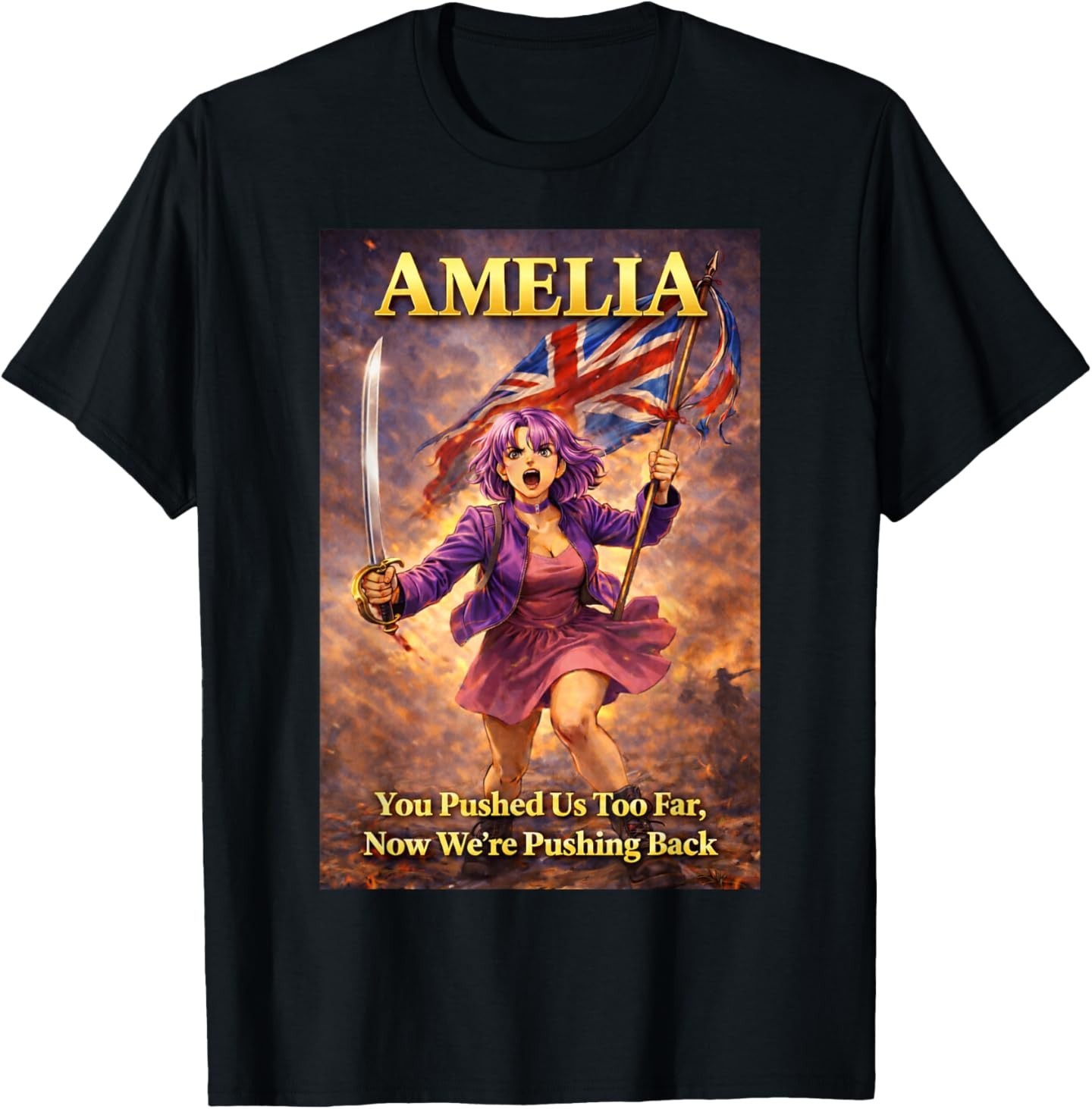 We are All Amelia Vintage UK Union Jack British England T-Shirt