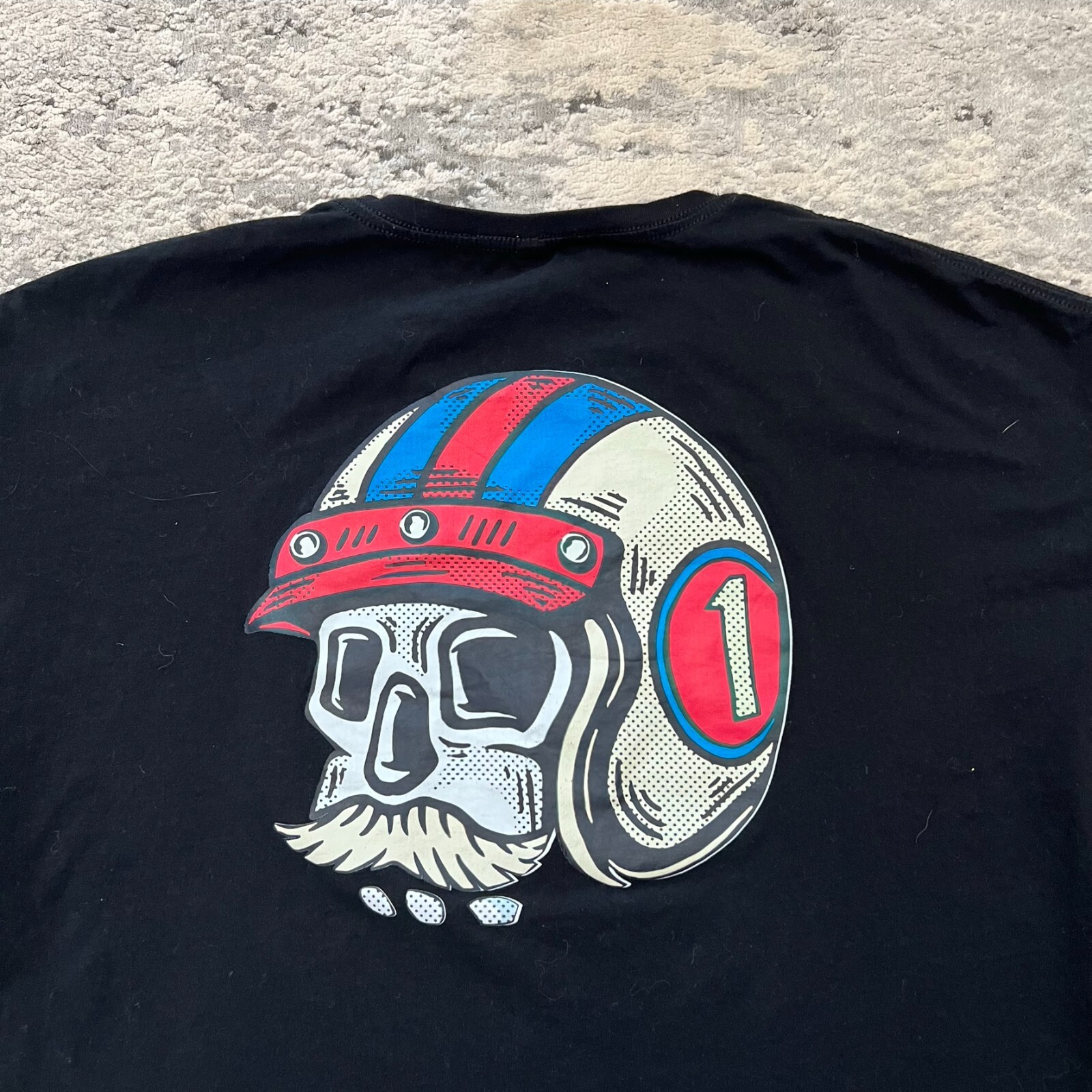 Chicyea T-shirt Death Racer XL Black Mens Skull Graphic Retro Old School gallery