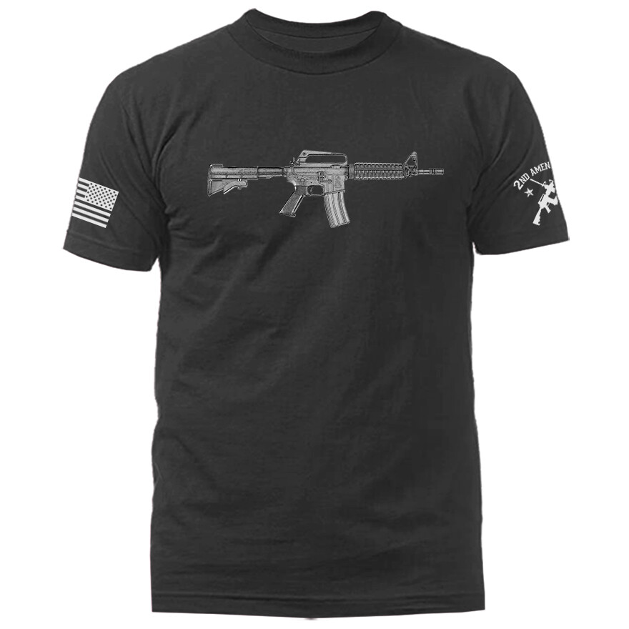 AR-15 2nd Amendment American Pride Gun Patriotic Graphic T-shirt