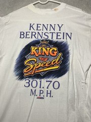 Vintage 1990s Kenny Bernstein Budweiser King Of Speed Racing 301 MPH Shirt XL