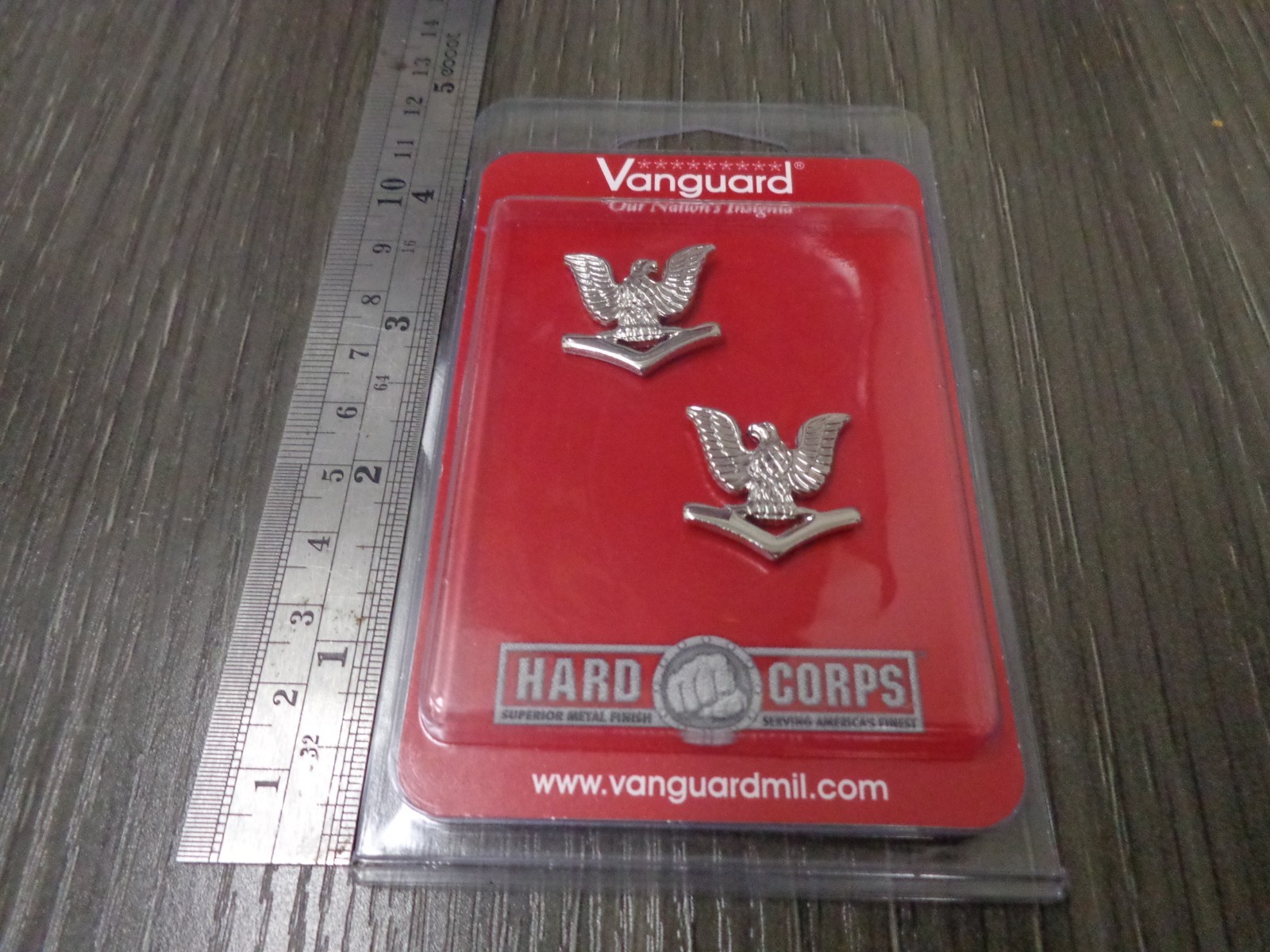 Vanguard USN SMALL MIRROR VANGUARD E4 P03  Full Size Regulation Badge  SET