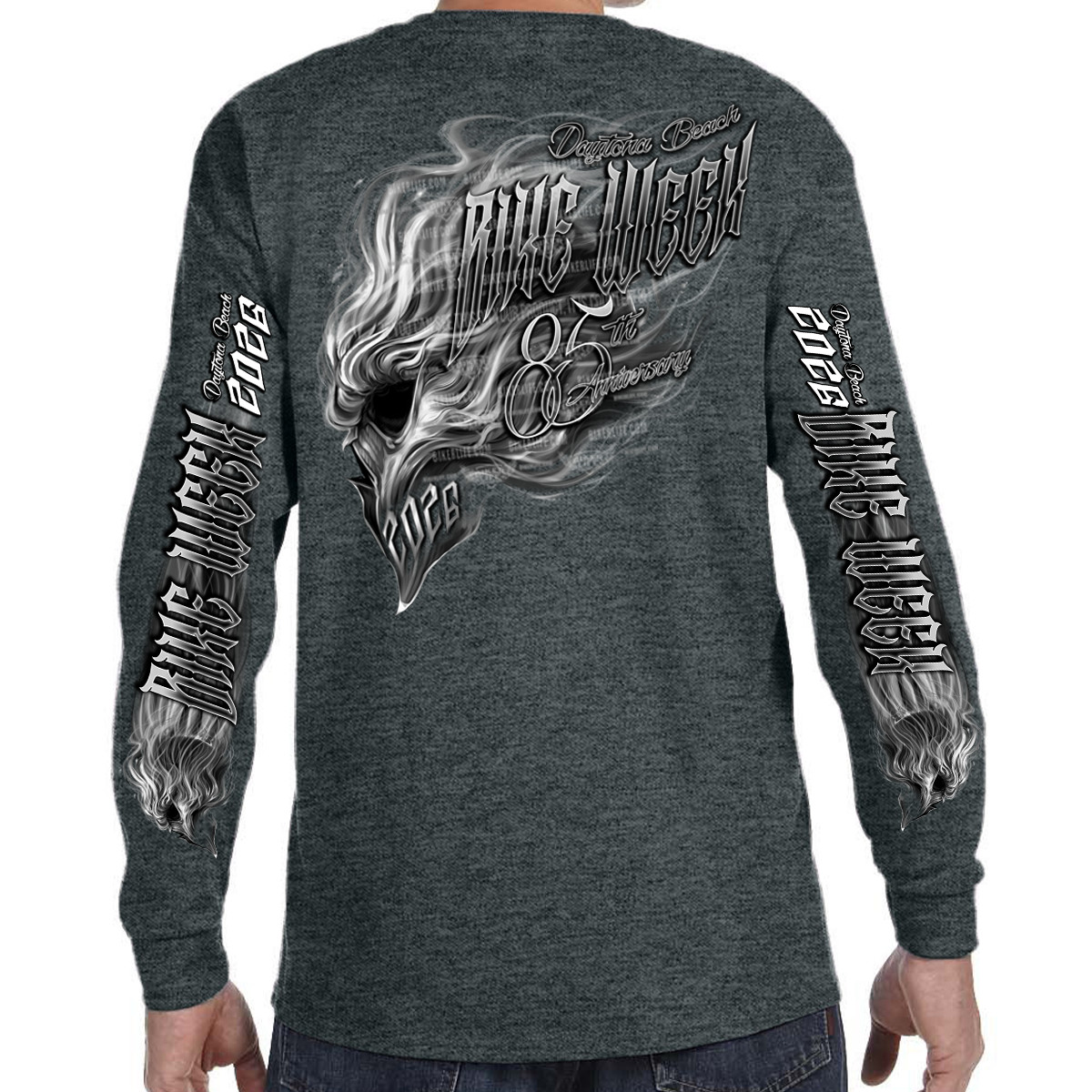 Long Sleeve 2026 Bike Week Daytona Beach Smokin' Skull No Harley gallery