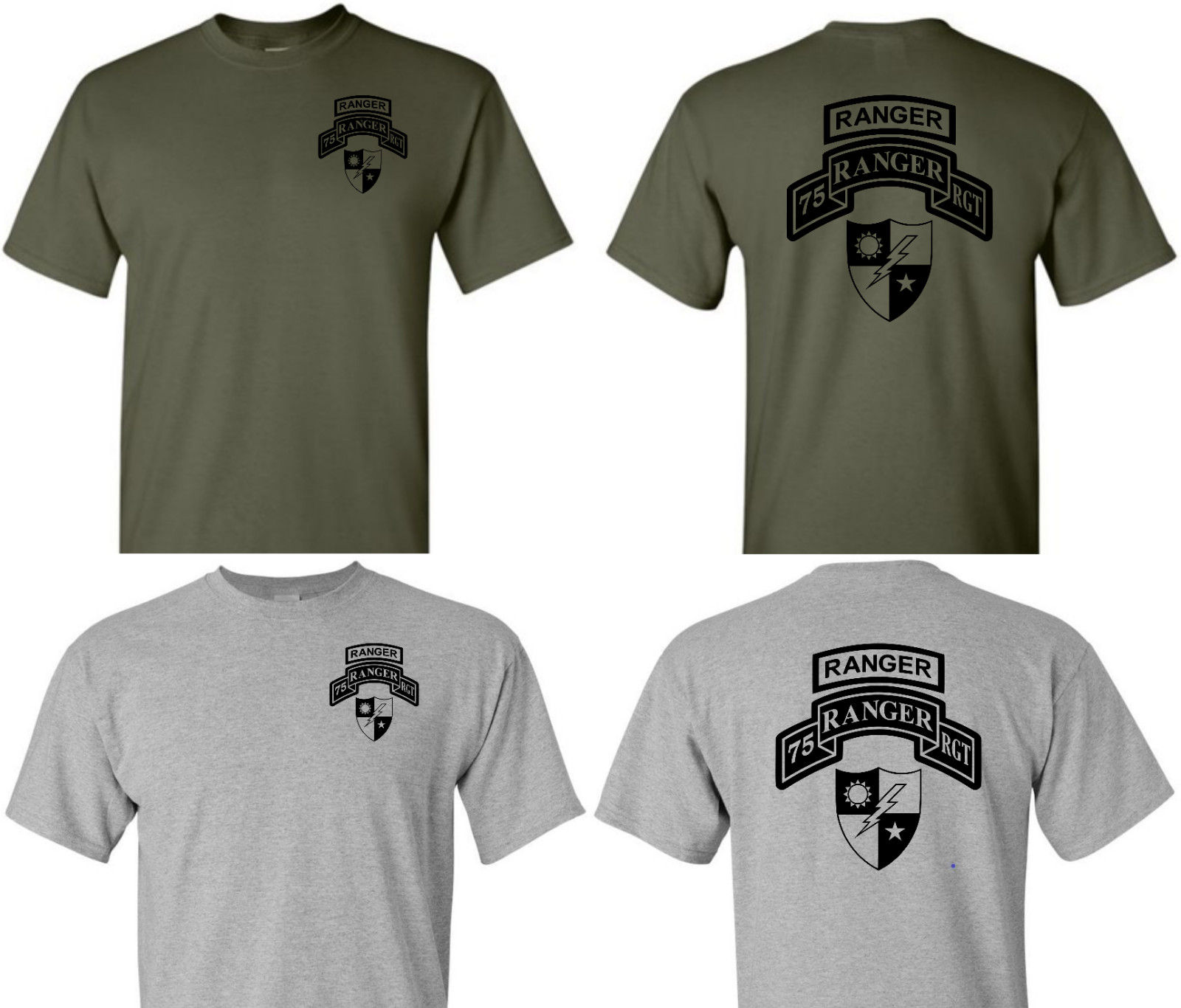 US Army Ranger DUI Shirt, ARMY Ranger Performance shirt, 75th Ranger Regiment gallery