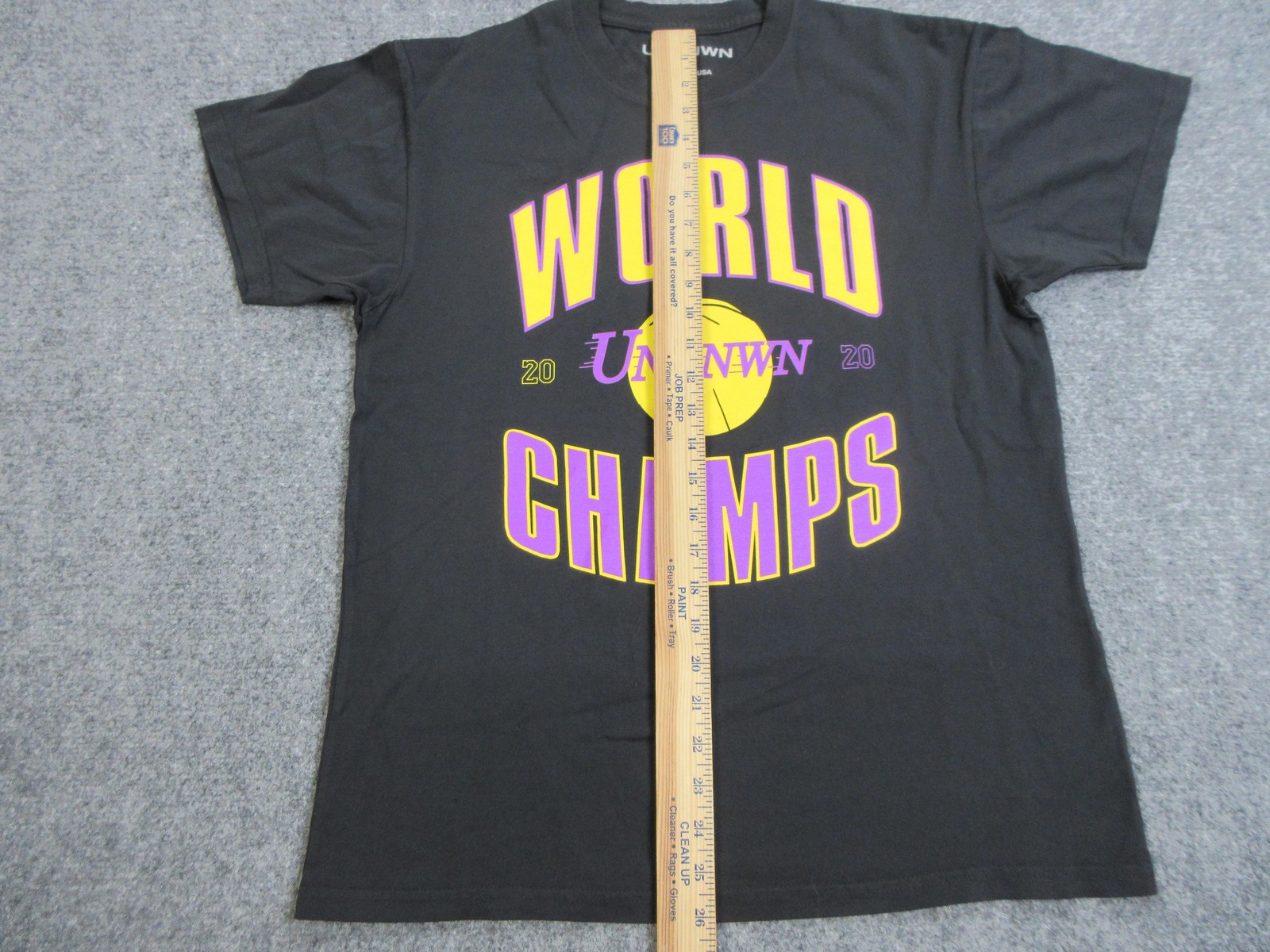 UNKNWN Shirt Mens Small Black World Champs Basketball Graphic Tee Made In USA gallery