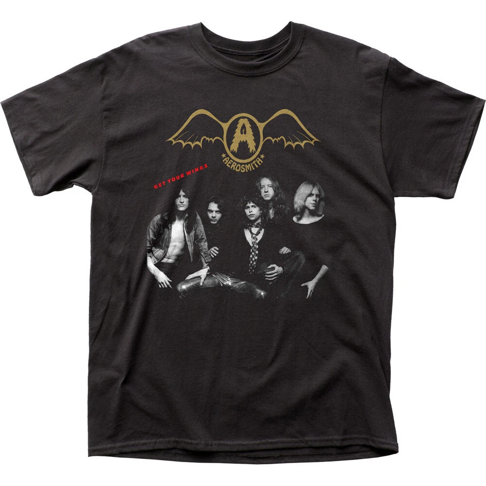 Aerosmith Get Your Wings Mens T Shirt Rock and Roll Classic Tee New Black gallery