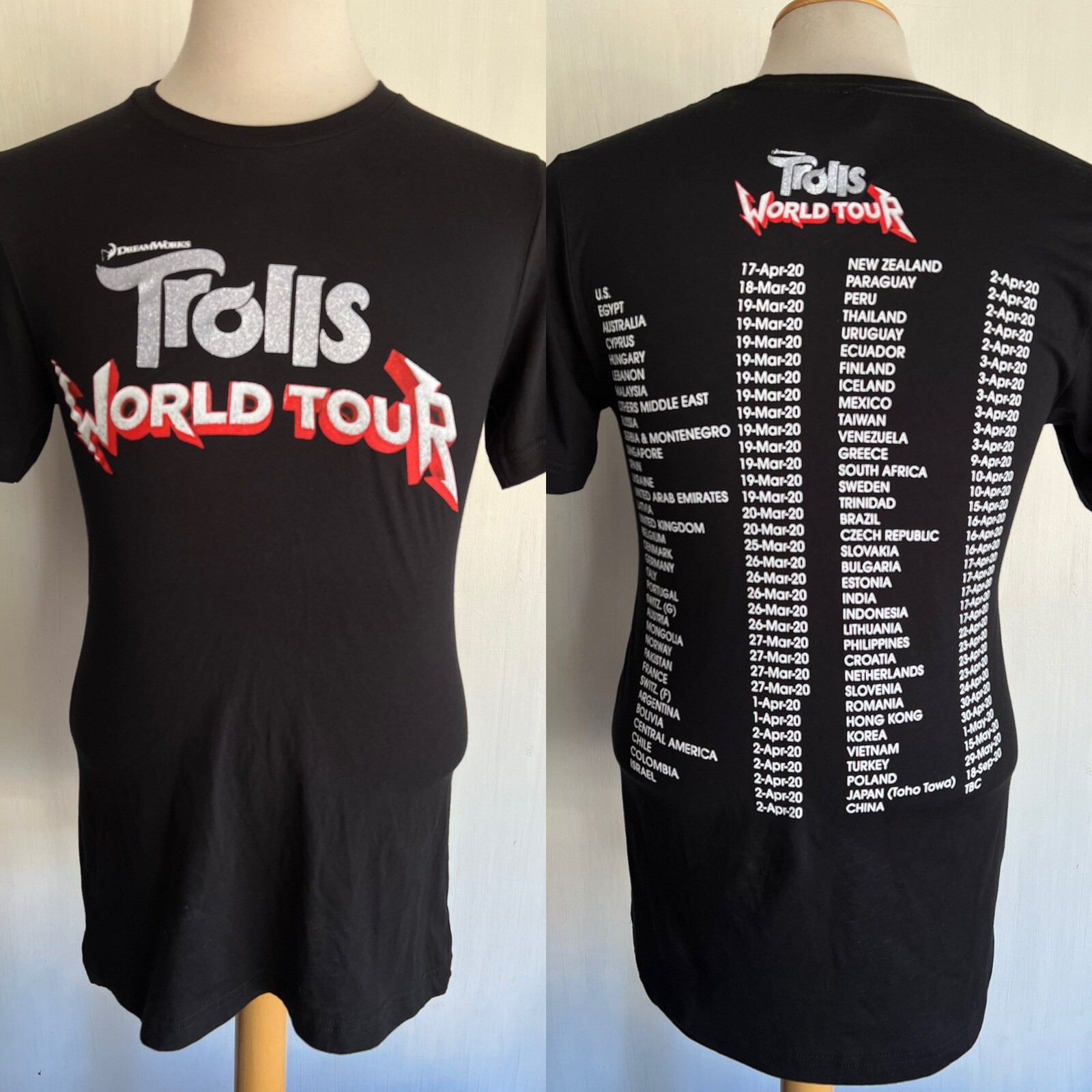 TROLLS WORLD TOUR (2020) Official Dreamworks Movie Dates Promo T-Shirt Sz Small