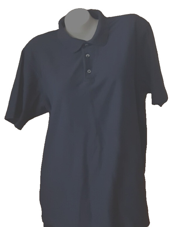Perry Ellis Polo Dark Navy Short Sleeve 3 Buttons Side Slits Men’s Size XL
