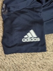 Adidas Short Sleeve Shirt Men Medium Blue Mesh Hooded Jersey FreeLift Climalite