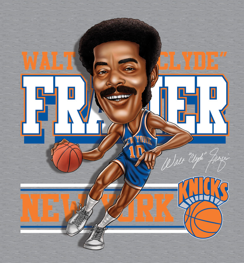 Walt Frazier Caricature Men T-shirt Sport Grey All Sizes S to 5XL JJ3993 gallery