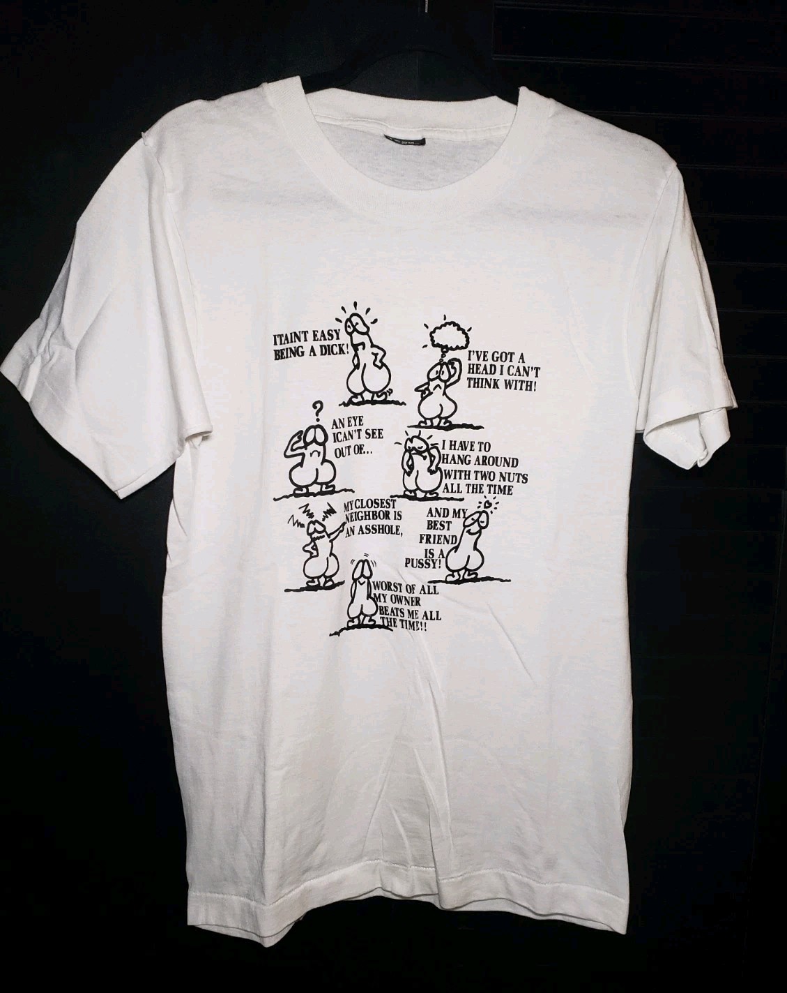 Vintage 80s 90s It Ain’t Easy Being A Dick T Shirt Funny Adult Humor Novelty M