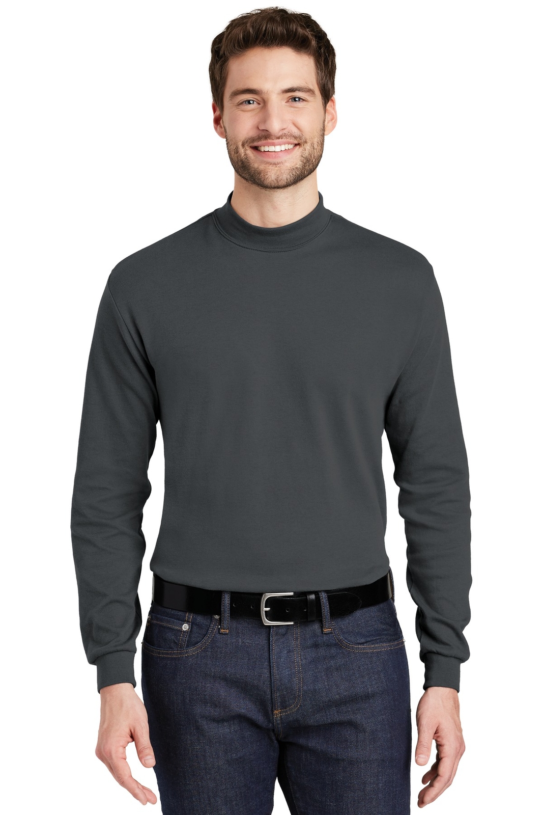 Port Authority K321 Mens Long Sleeve Interlock Knit Mock Turtle Neck T-Shirt gallery