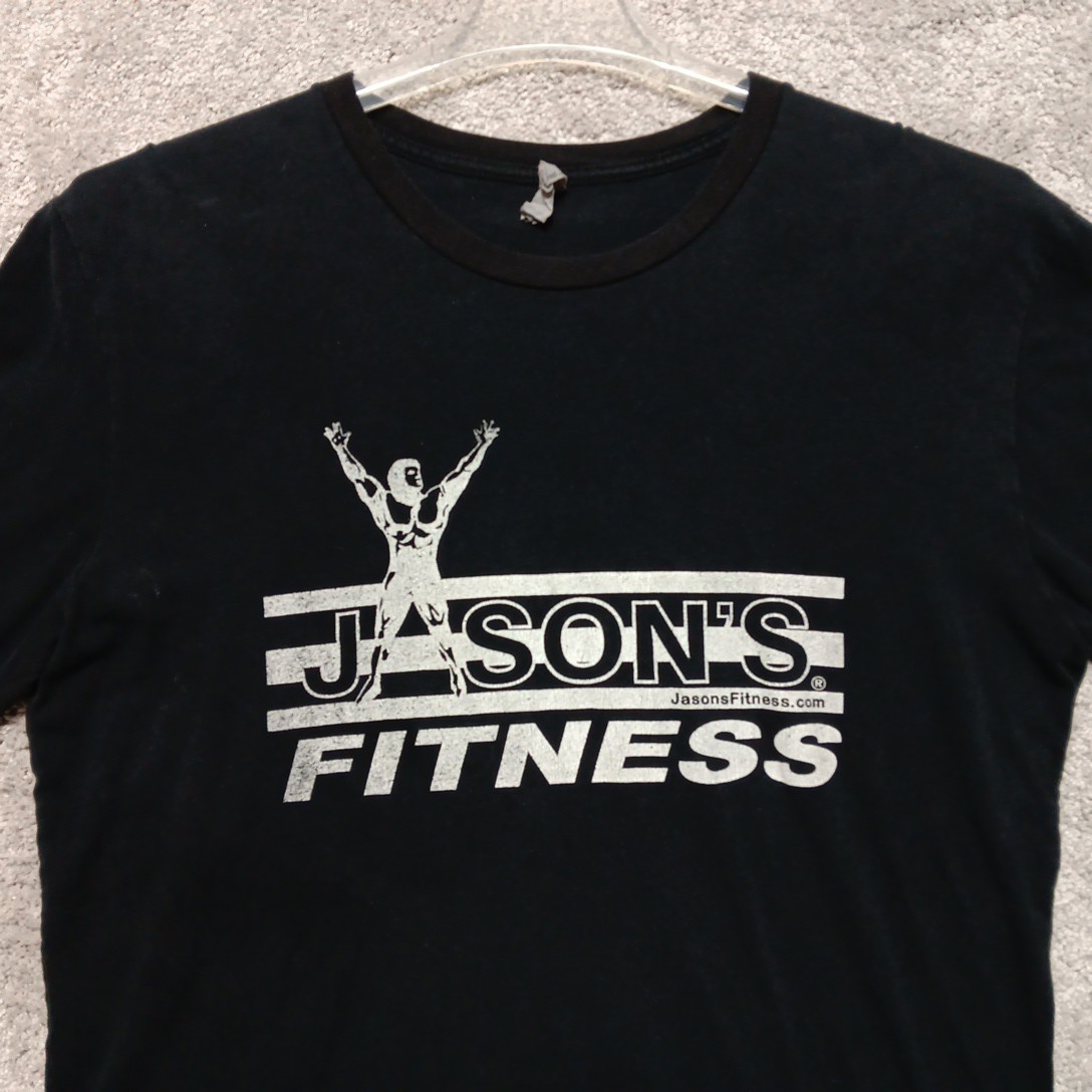 Jason's Fitness T Shirt Mens Large Black Weight Gym Workout Active Mobile Al gallery