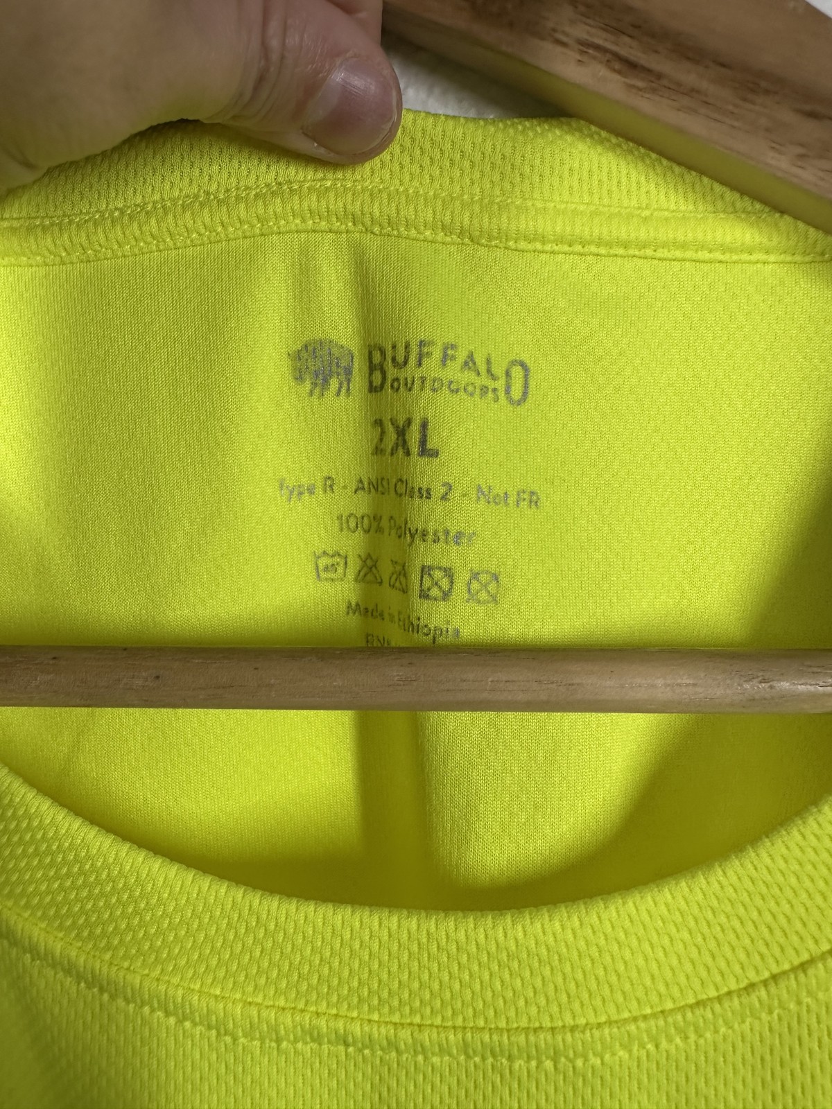 Buffalo Outdoors Safety Shirt Mens 2XL Yellow ANSI Class 2 Reflective Workwear gallery