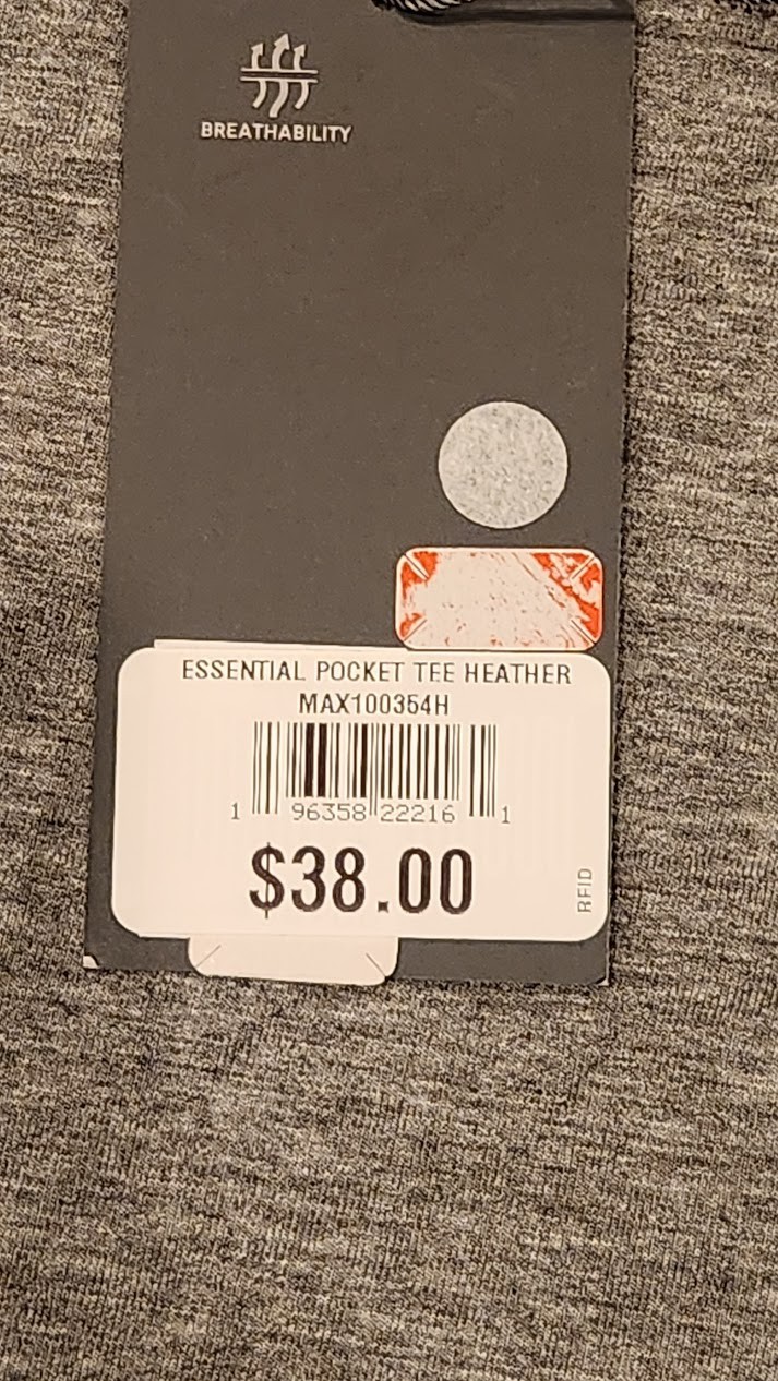 Vrst Essential Pocket Tee Heather Gray Men's Small $38 gallery