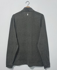 Johnnie O Mens Pullover L Brown Striped 1/4 Zip Mock Neck Lightweight Logo