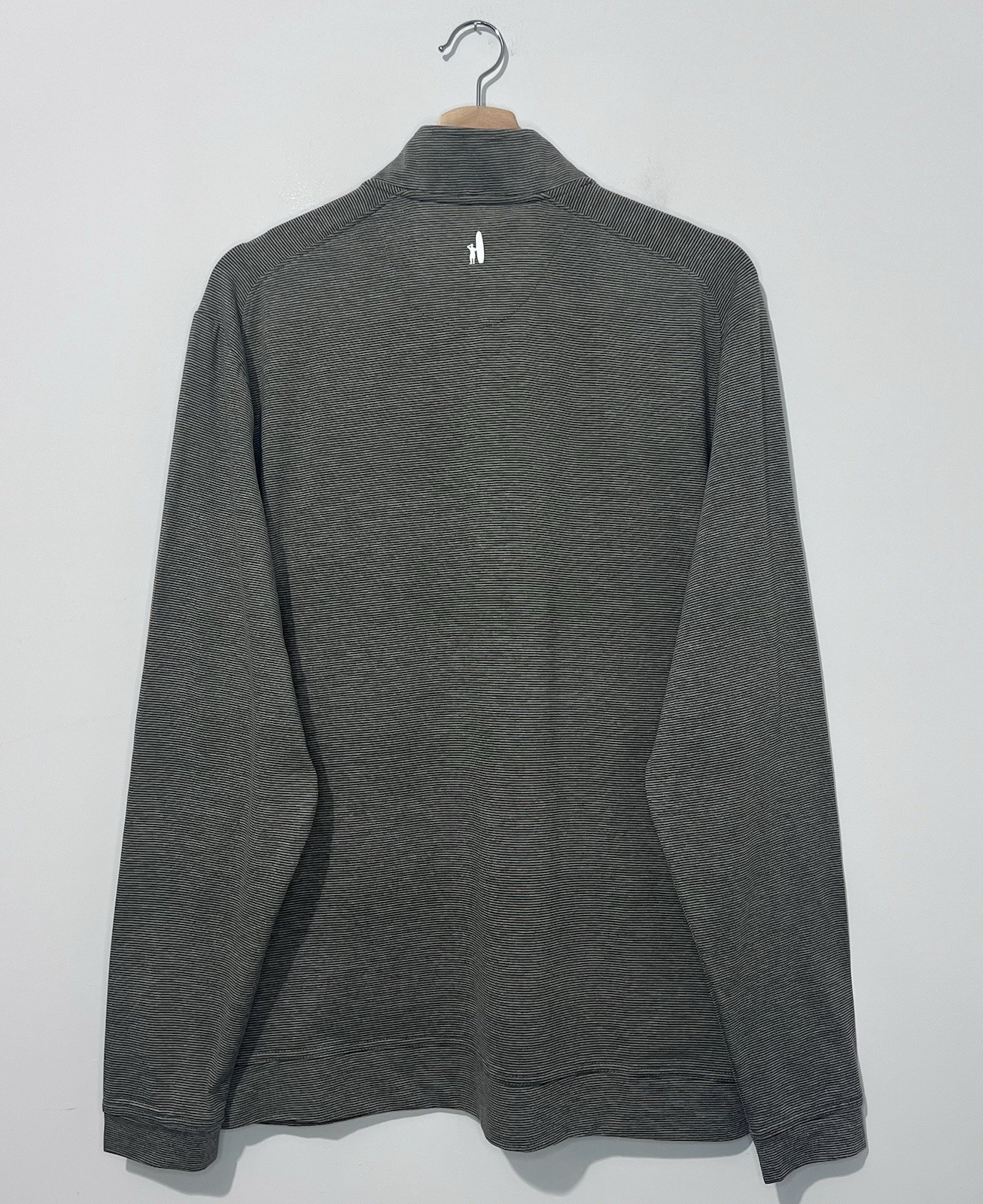 Johnnie O Mens Pullover L Brown Striped 1/4 Zip Mock Neck Lightweight Logo gallery