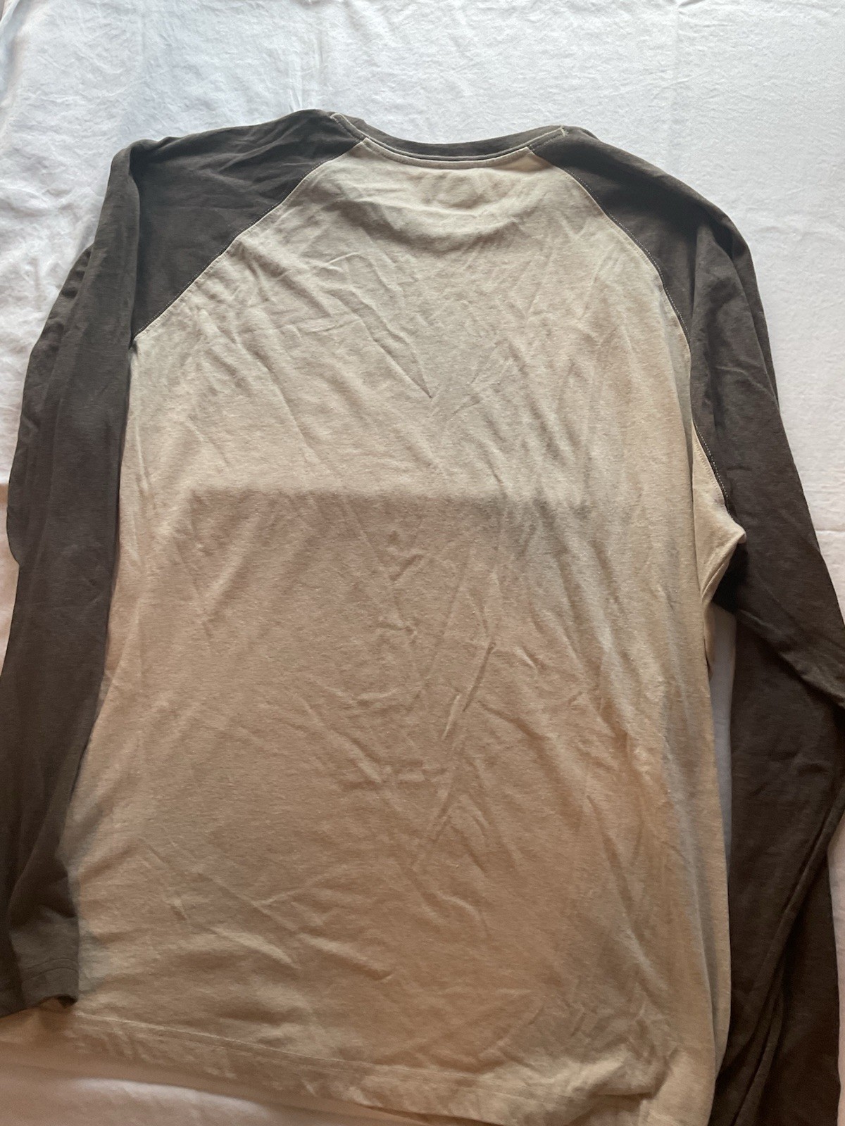 Columbia Beige Brown Colorblock Logo Cotton Knit Crew Neck T-Shirt Men 2XL gallery