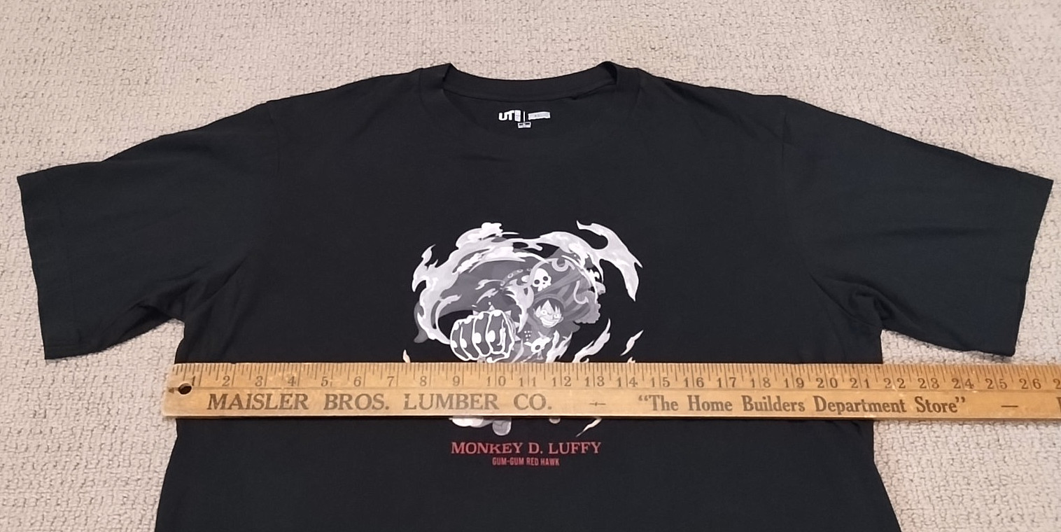 Uniqlo UT One Piece T Shirt Men's L Black Graphic Anime Monkey D Luffy Red Hawk gallery