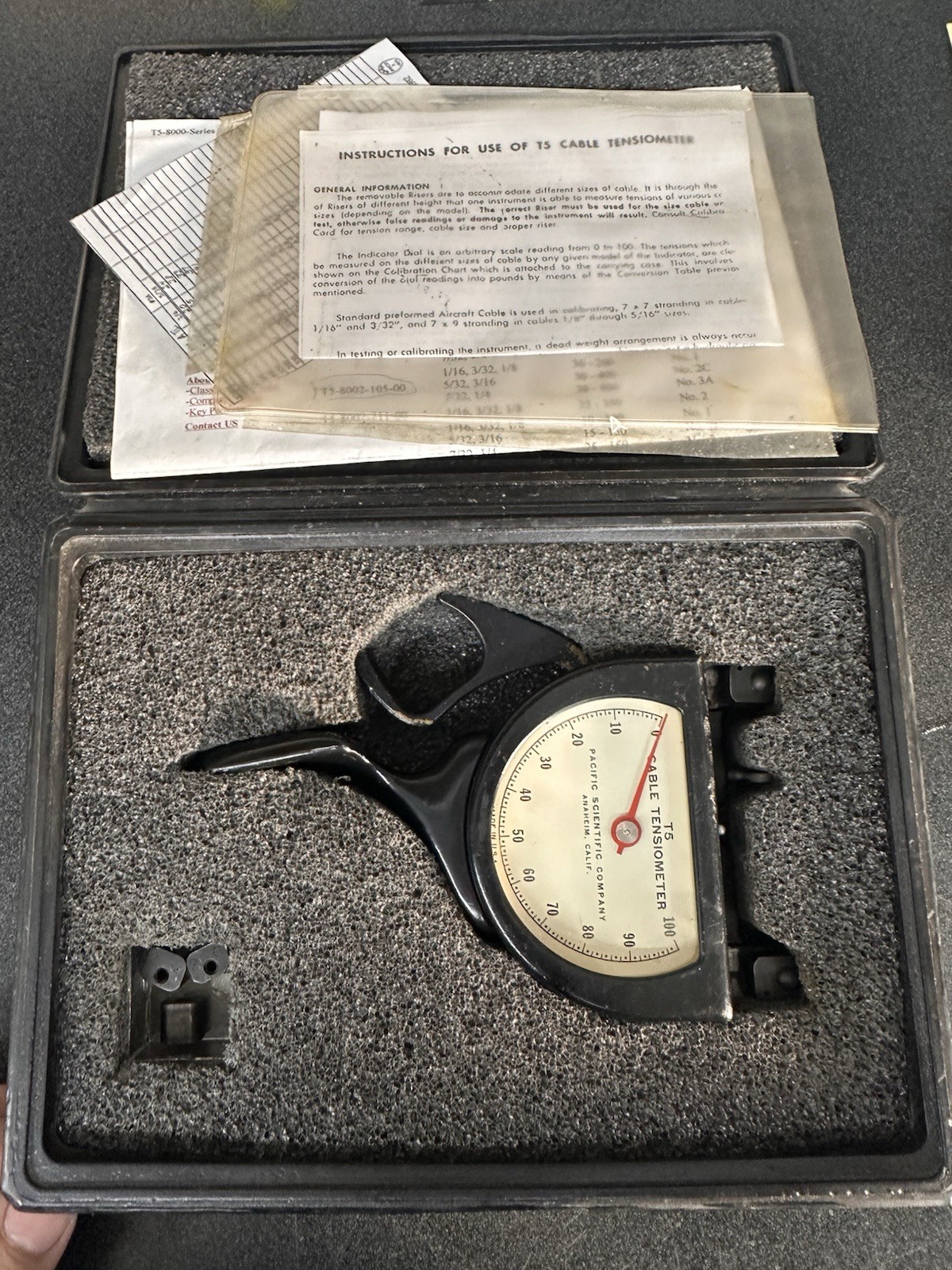 Pacific Scientific T5 Cable Tensiometer With Case T5-8005-110-00